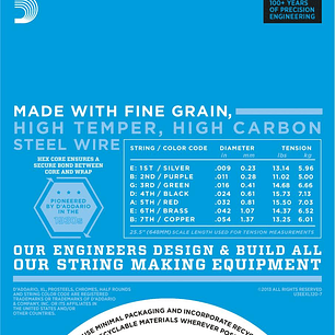 Cuerdas Guitarra Electrica D'Addaro EXL120 Super Light XL Nickel Wound