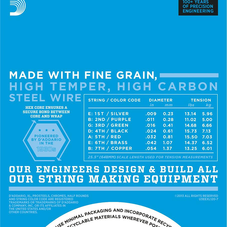 Cuerdas Guitarra Electrica D'Addaro EXL120 Super Light XL Nickel Wound 2