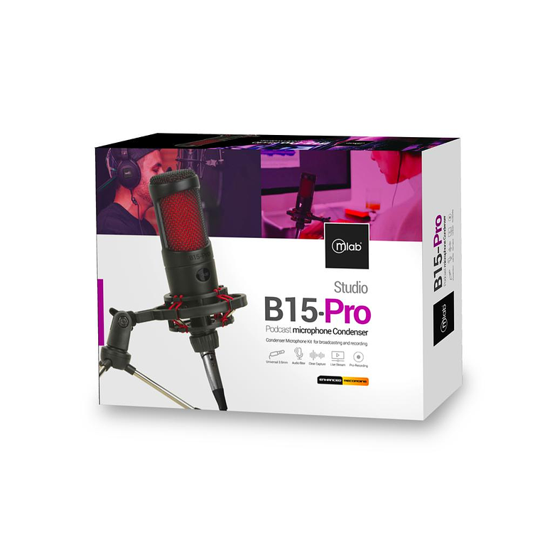 Micrófono condensador para podcast Mlab B15-Pro Studio 2