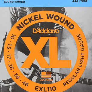 Cuerdas Guitarra Electrica D'Addaro EXL110 Nickel Wound, Regular Light, 10-46