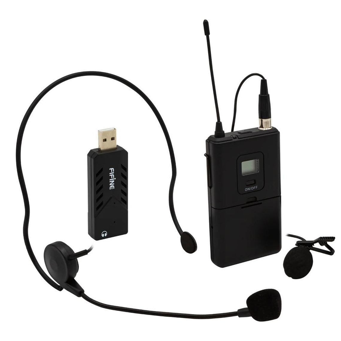 Microfono USB inalambrico de solapa Fifine K031B 2