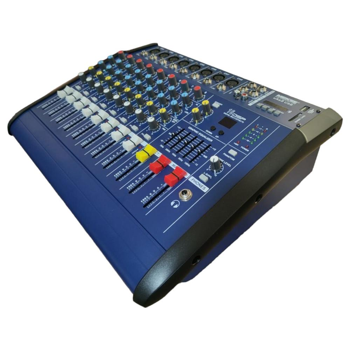Mixer Amplificado 8 canales Mekse uks8 USB 2