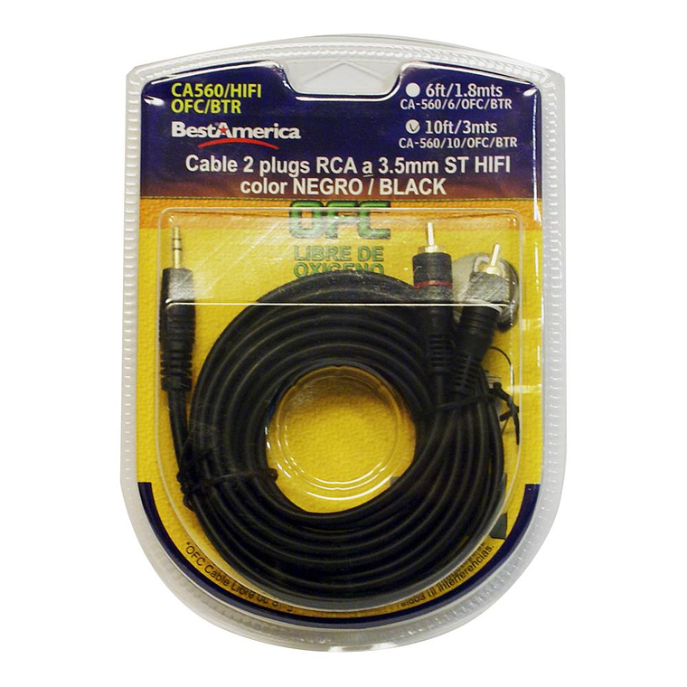 Cable 2 RCA a Miniplug ST Best America CA560/6F/OFC/BTR 2