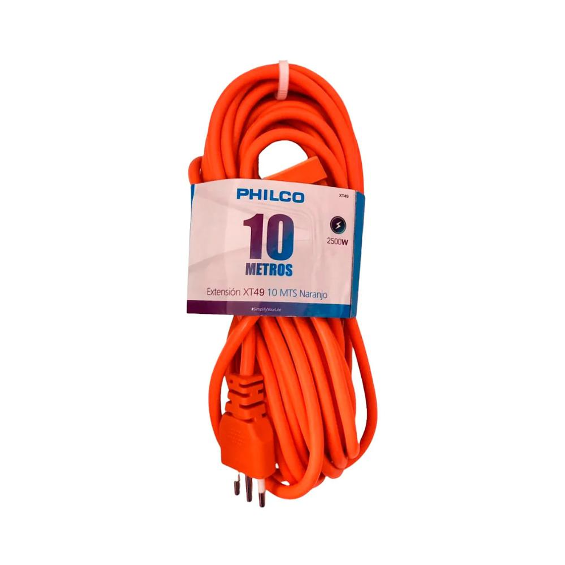 Extension de corriente 10 mts Philco XT49 10MTS Naranjo 1