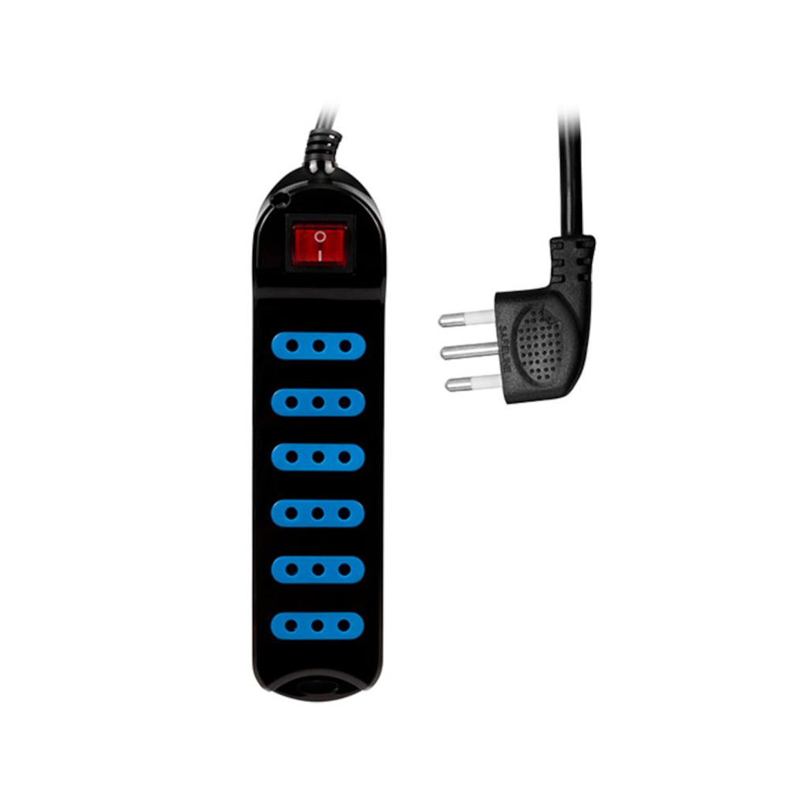 Alargador múltiple con switch 6 tomas 3 mt Philco XT-30 Negro 2
