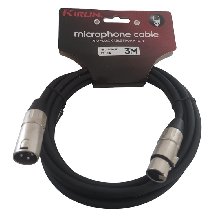 Cable Microfono XLR 3 mts Kirlin MPC-280-3M 1