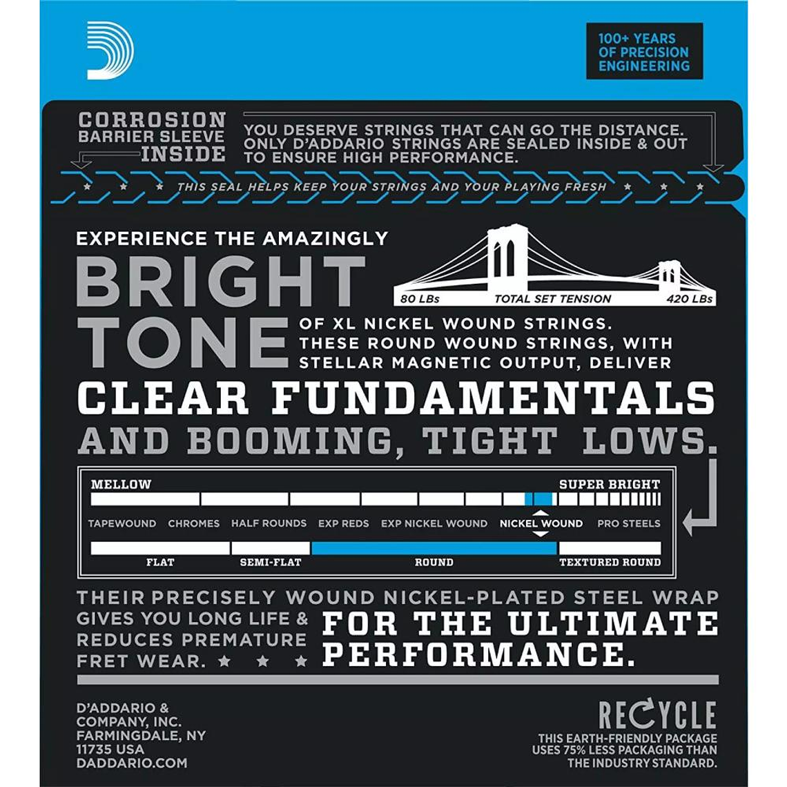 Cuerdas para bajo D'Addario EXL160-5 2