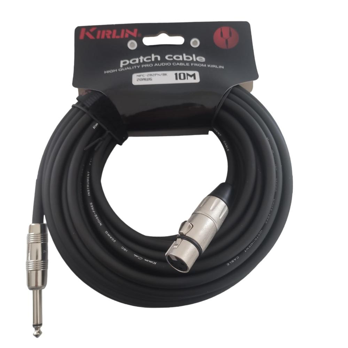 Cable XLR-Plug 6,3mm de 10 mt Kirlin MPC-282PN/BK-10M 1