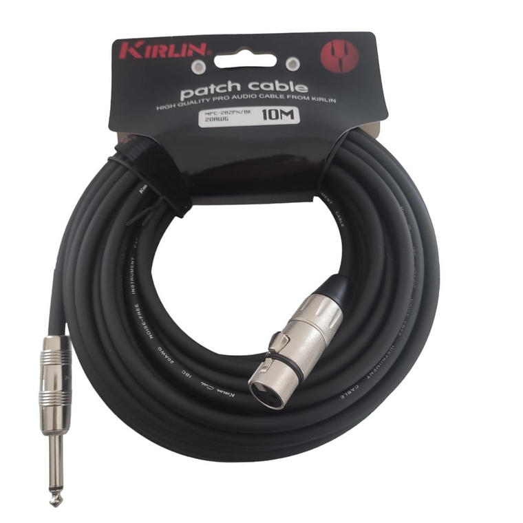 Cable XLR-Plug 6,3mm de 10 mt Kirlin MPC-282PN/BK-10M 1