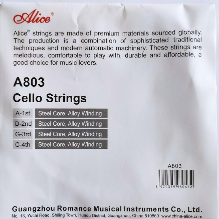 Set de cuerdas para violonchelo Alice A803 2