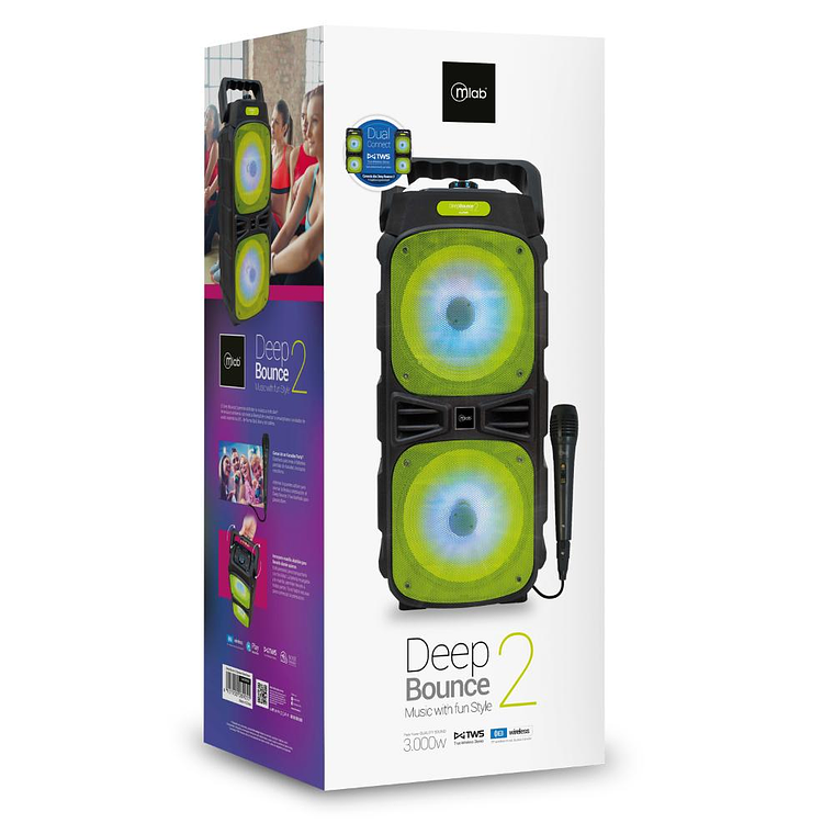 Parlante Portatil Karaoke Mlab Deep Bounce 2 + Mic Green 4