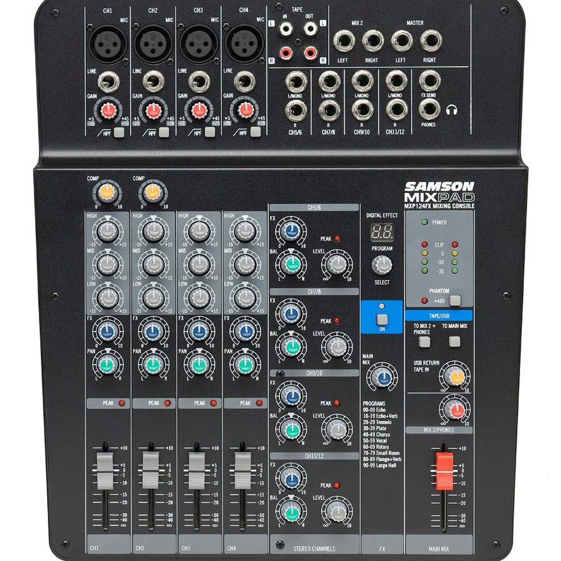 Mixer analogo 12 canales Samson MXP124FX BK 2
