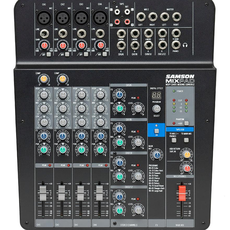 Mixer analogo 12 canales Samson MXP124FX BK 2