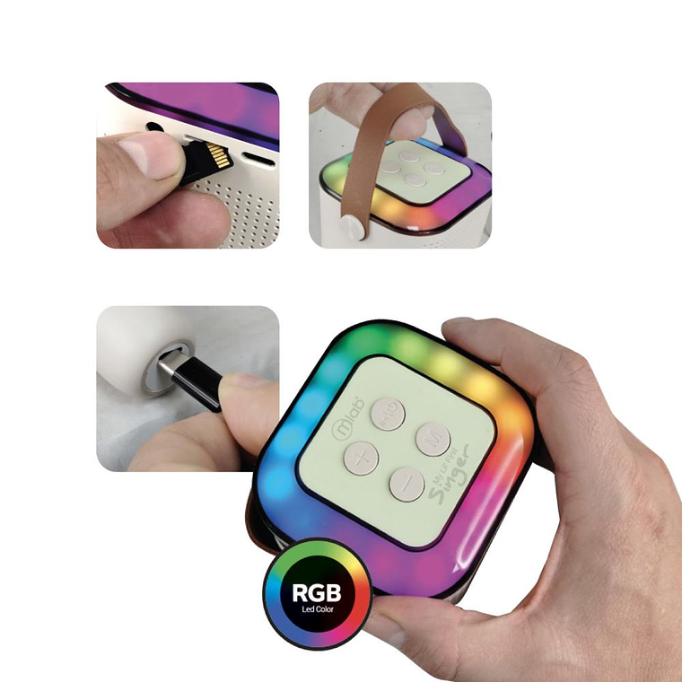 Parlante mini karaoke Mlab My Lil First Singer 2 White 4