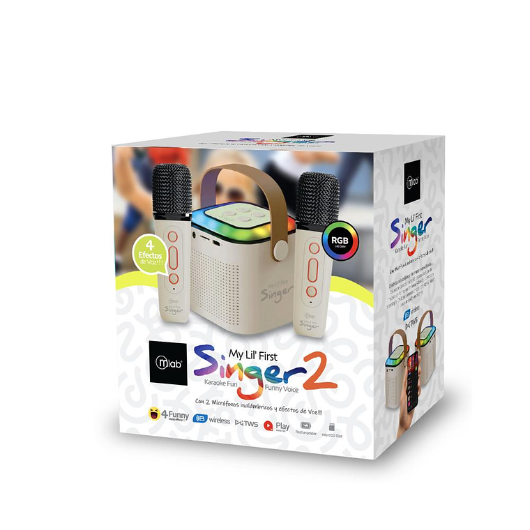 Parlante mini karaoke Mlab My Lil First Singer 2 White 5