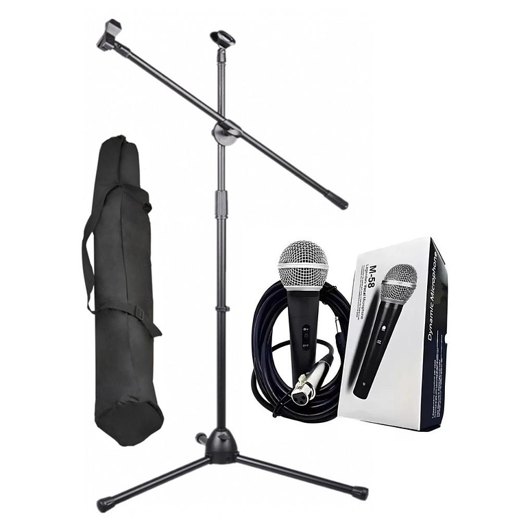 Set de microfono con atril, cable y funda Fidek KIT-SM58 2