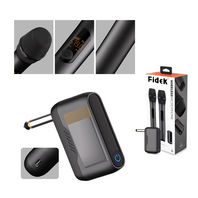 Kit de Microfonos Inalambricos Portatil Fidek M23 3