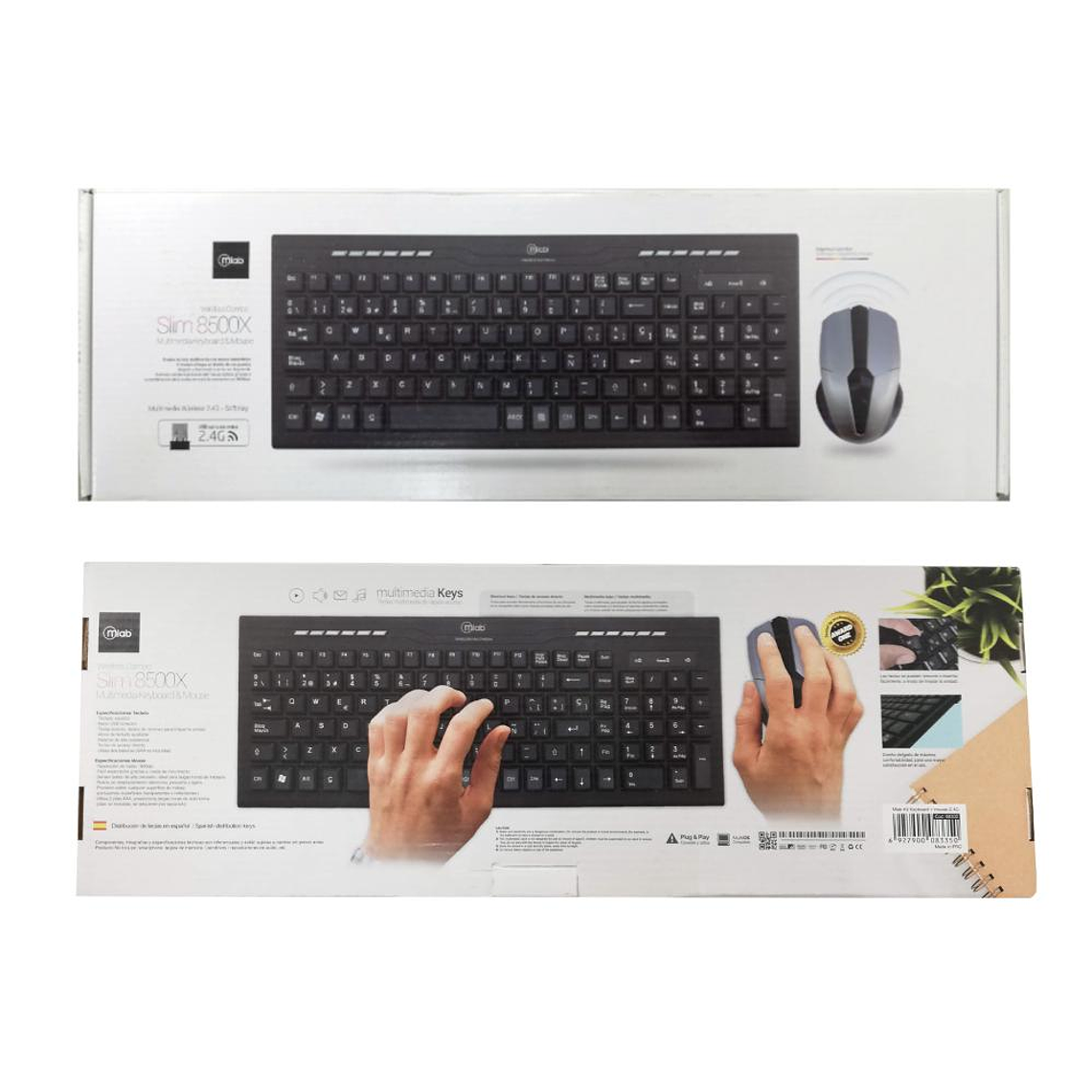 Kit Combo Teclado y Mouse Inalámbrico Mlab Slim 8500X 3