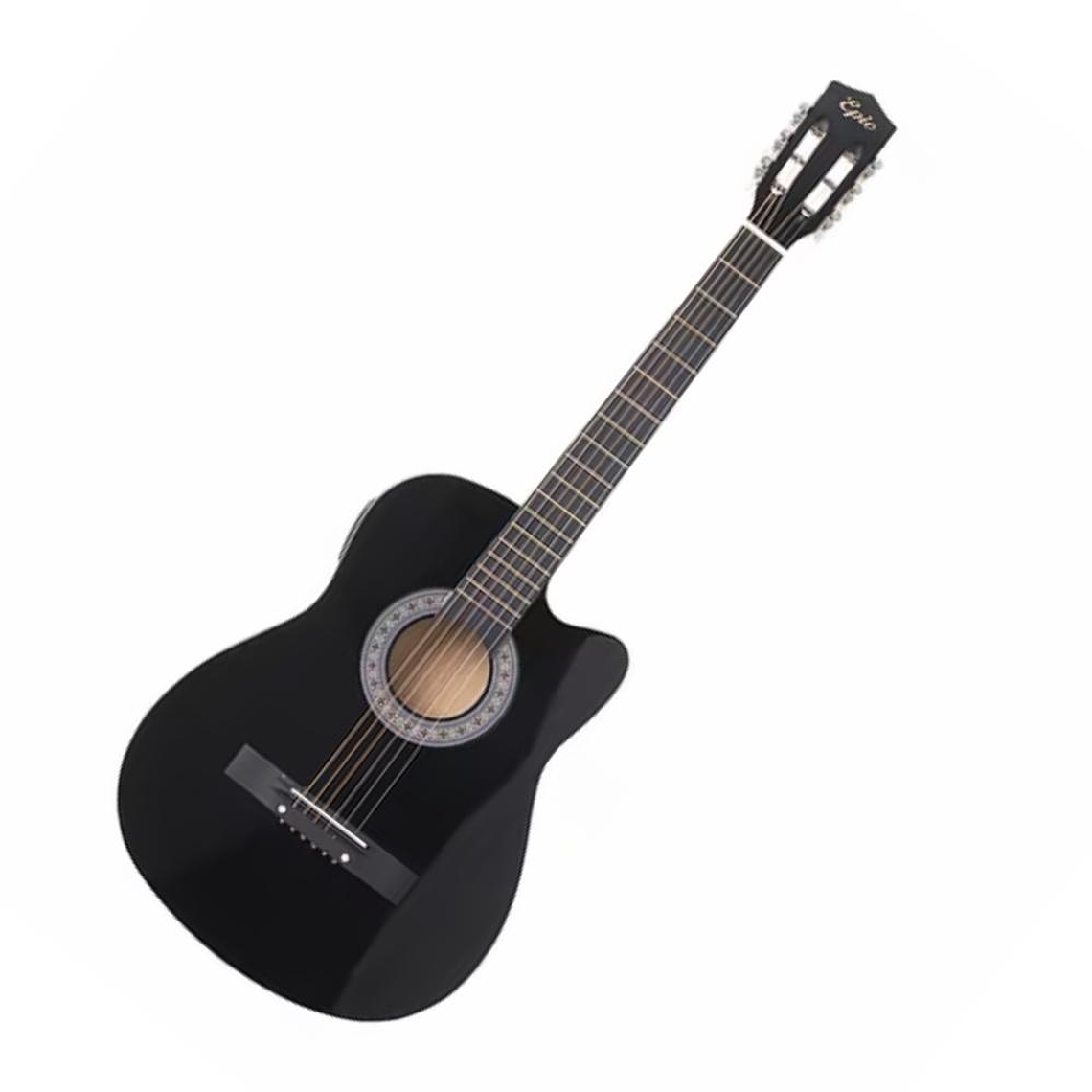 Guitarra Electroacustica Epic 38 Pulgadas Negra + Funda 1