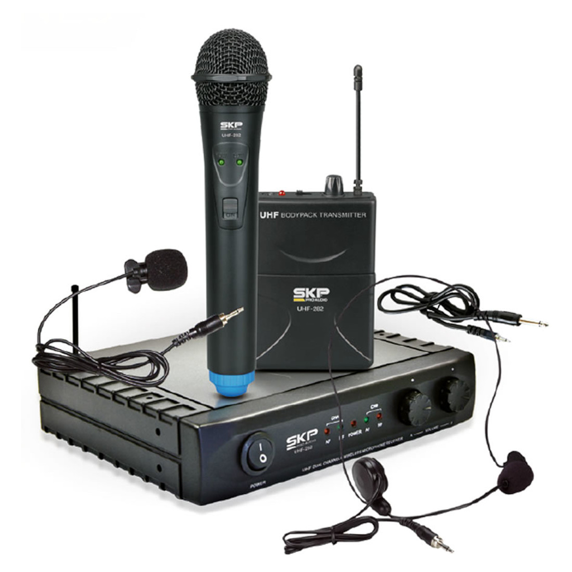 Set de Micrófonos Inalámbricos 3X SKP UHF-282 1