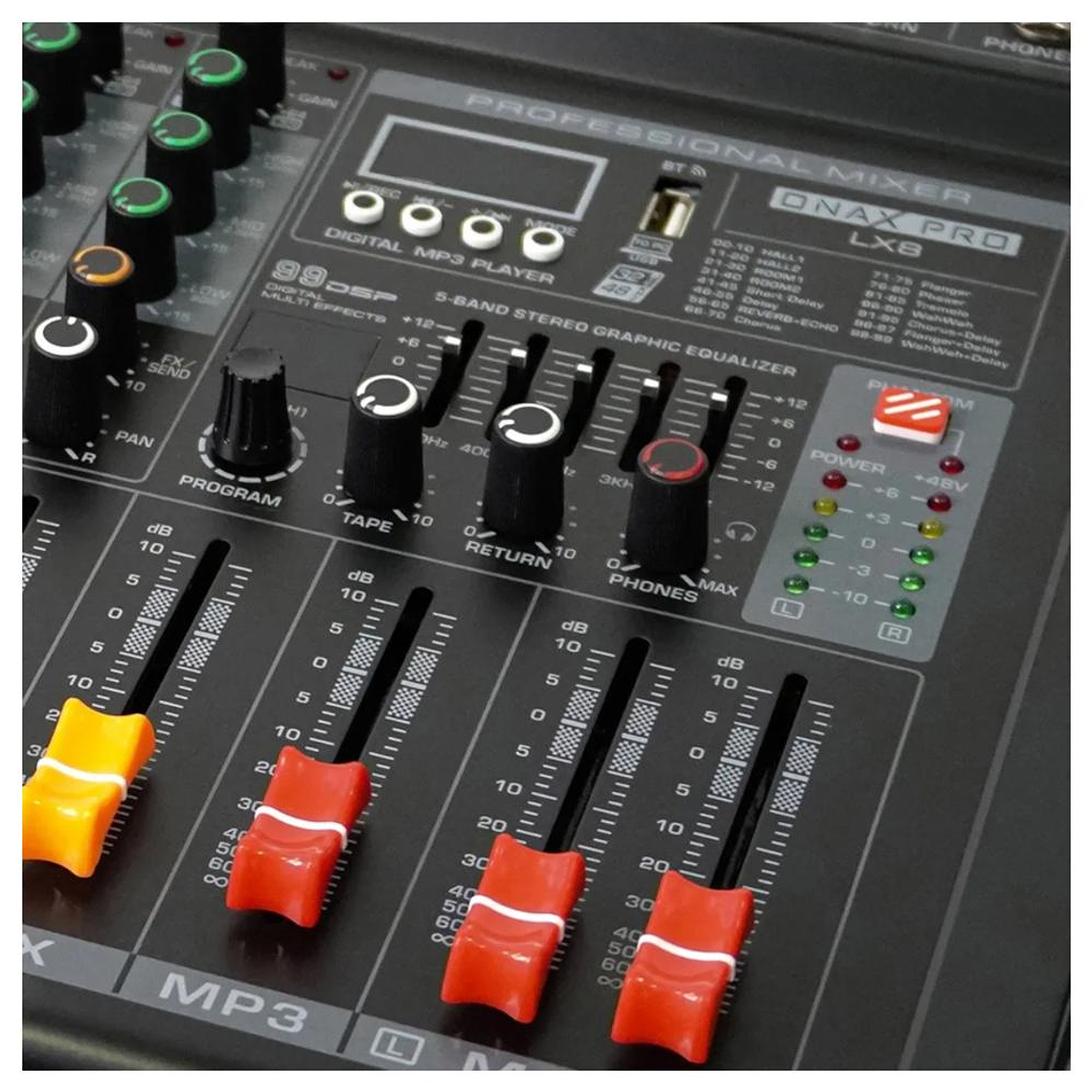 Mixer Potenciado 8 Canales Onax Pro LX8 3