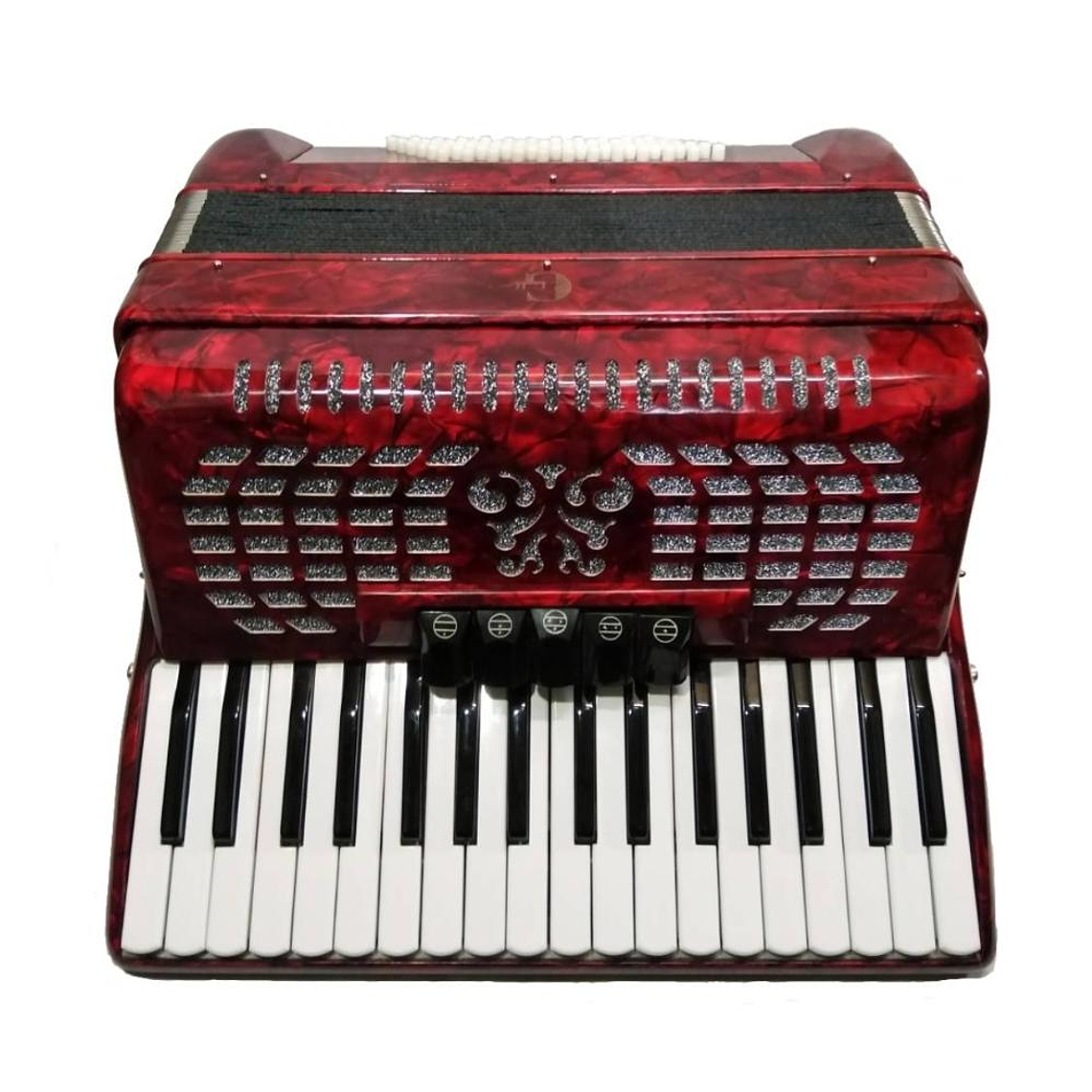 Acordeon 72 Bajos GCR A-72 Rojo 3