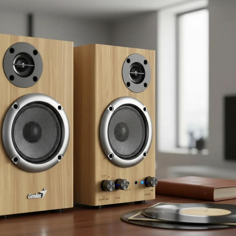 Parlante Genius SP-HF520BT Pine Wood 3