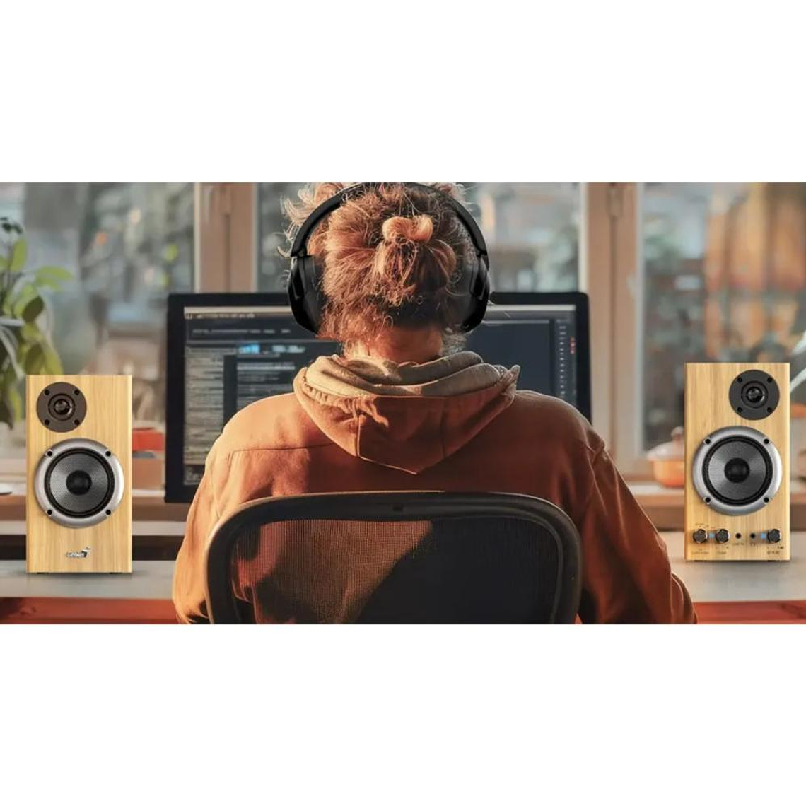 Parlante Genius SP-HF520BT Pine Wood 6