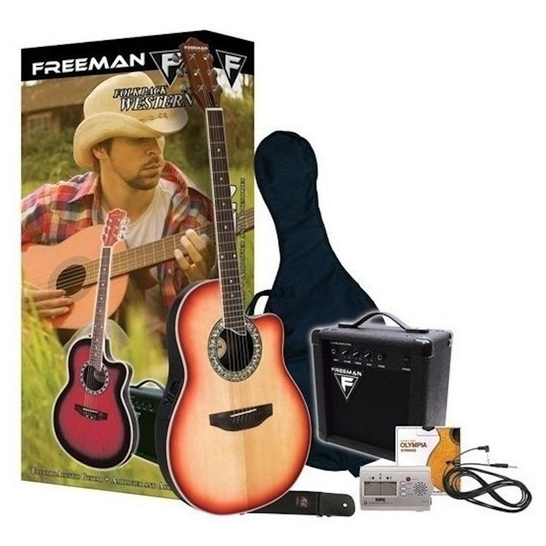 Pack de guitarra electroacustica Freeman Western