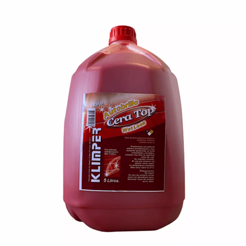 Cera Autobrillo Roja Klimper 5L: Restaura el Color y Brillo de tus Pisos al Instante