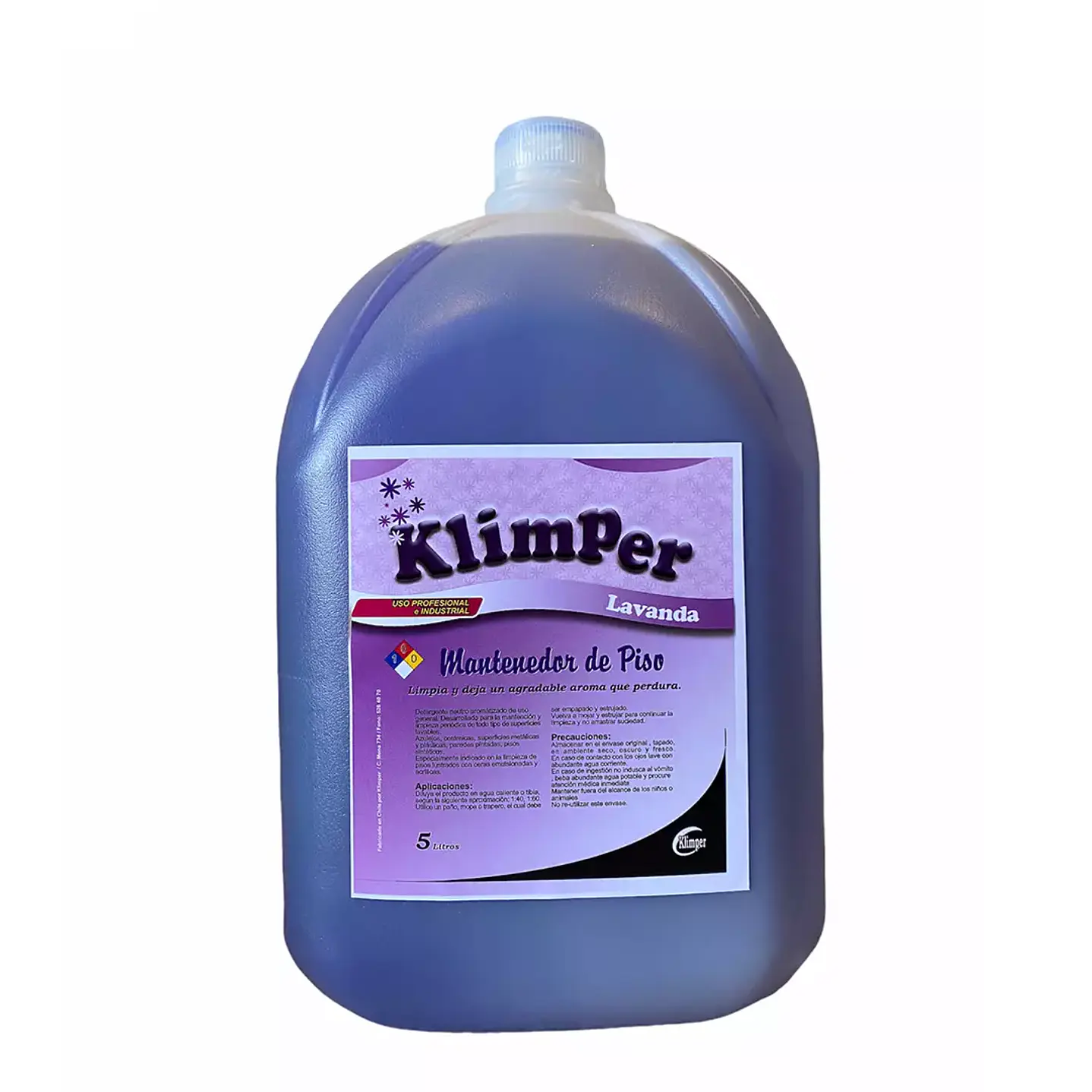 Mantenedor de pisos concentrado Klimper Lavanda bidón 5 L para uso profesional 1