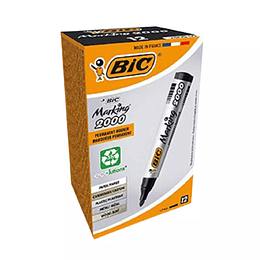 Marcador Negro Bic 2000 Marking Caja 12 Unidades