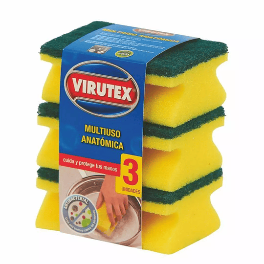 Esponja Acanalada Virutex x 3 unidades