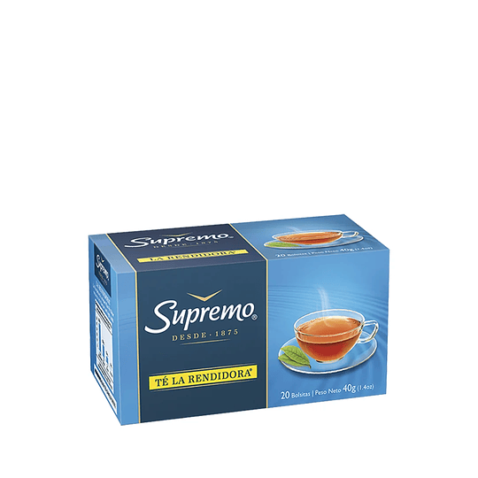 Té Negro Supremo La Rendidora 40g Caja de 20 Bolsitas