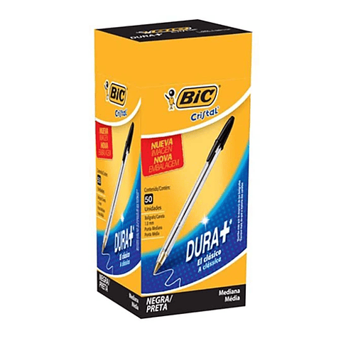 Lápiz Pasta Bic Cristal Negro Caja de 50 unidades