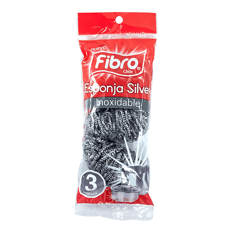 Esponja Silver Inoxidable 3 unidades Fibro