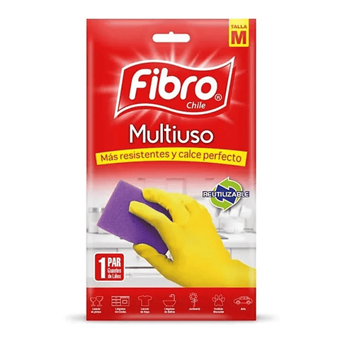 Guante Multiuso Amarillo Talla M Fibro