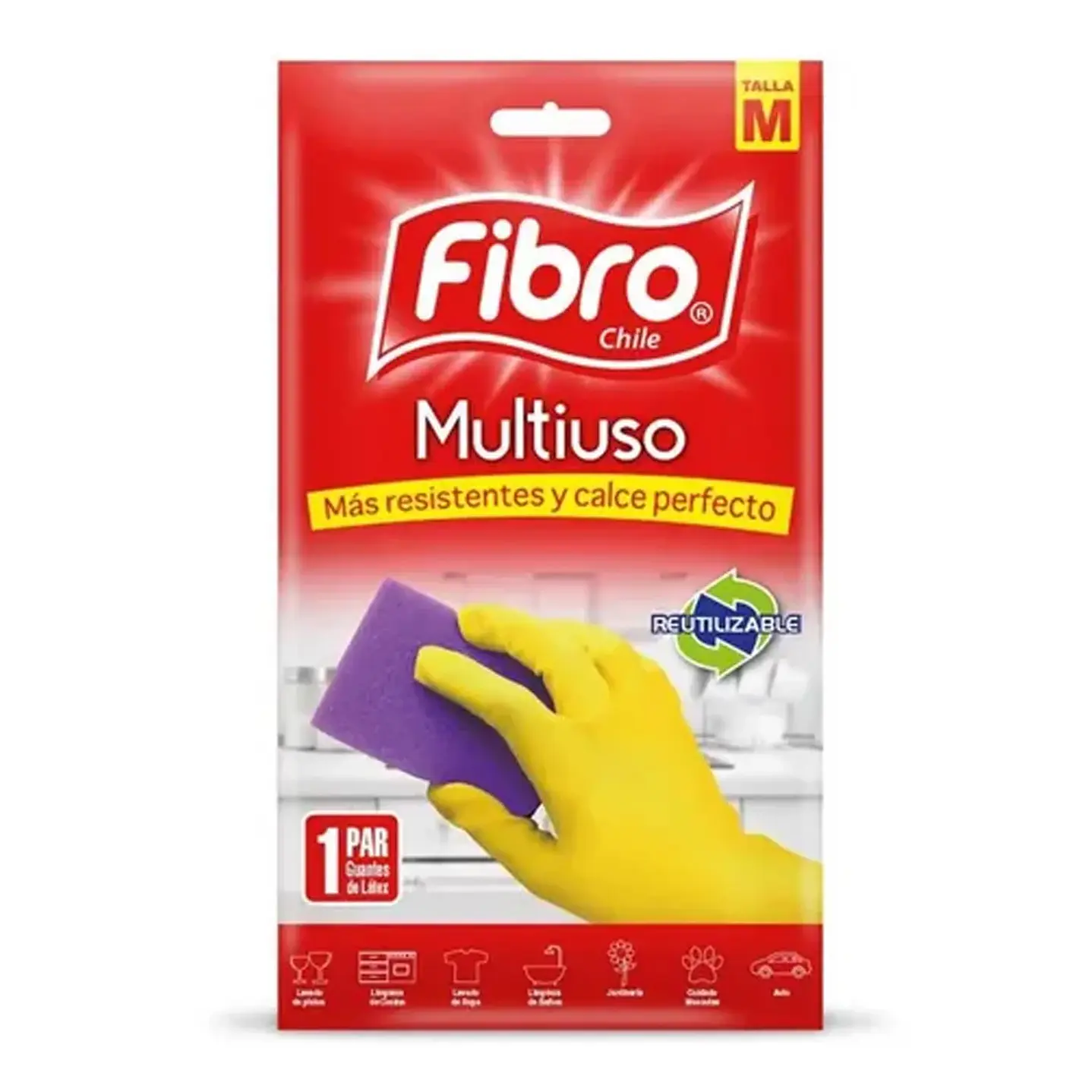 Guante Multiuso Amarillo Talla M Fibro 1