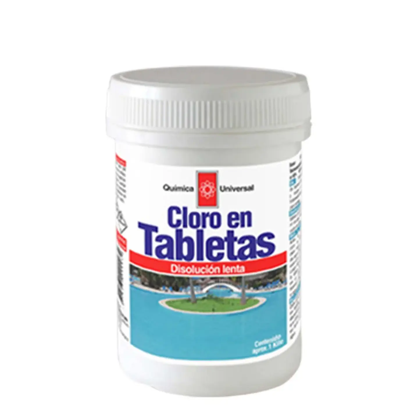 Cloro en Tabletas 200gr - Química Universal - 90% Tricloro Isocianurato - Disolución Lenta para Piscinas - Desinfectante Prolongado 1