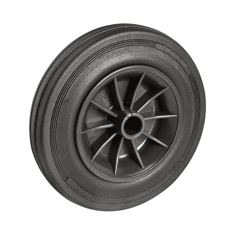 Rueda Maciza 200 mm para Contenedores Sulo - Compatible 120L, 240L y 360L - Eje 20 mm
