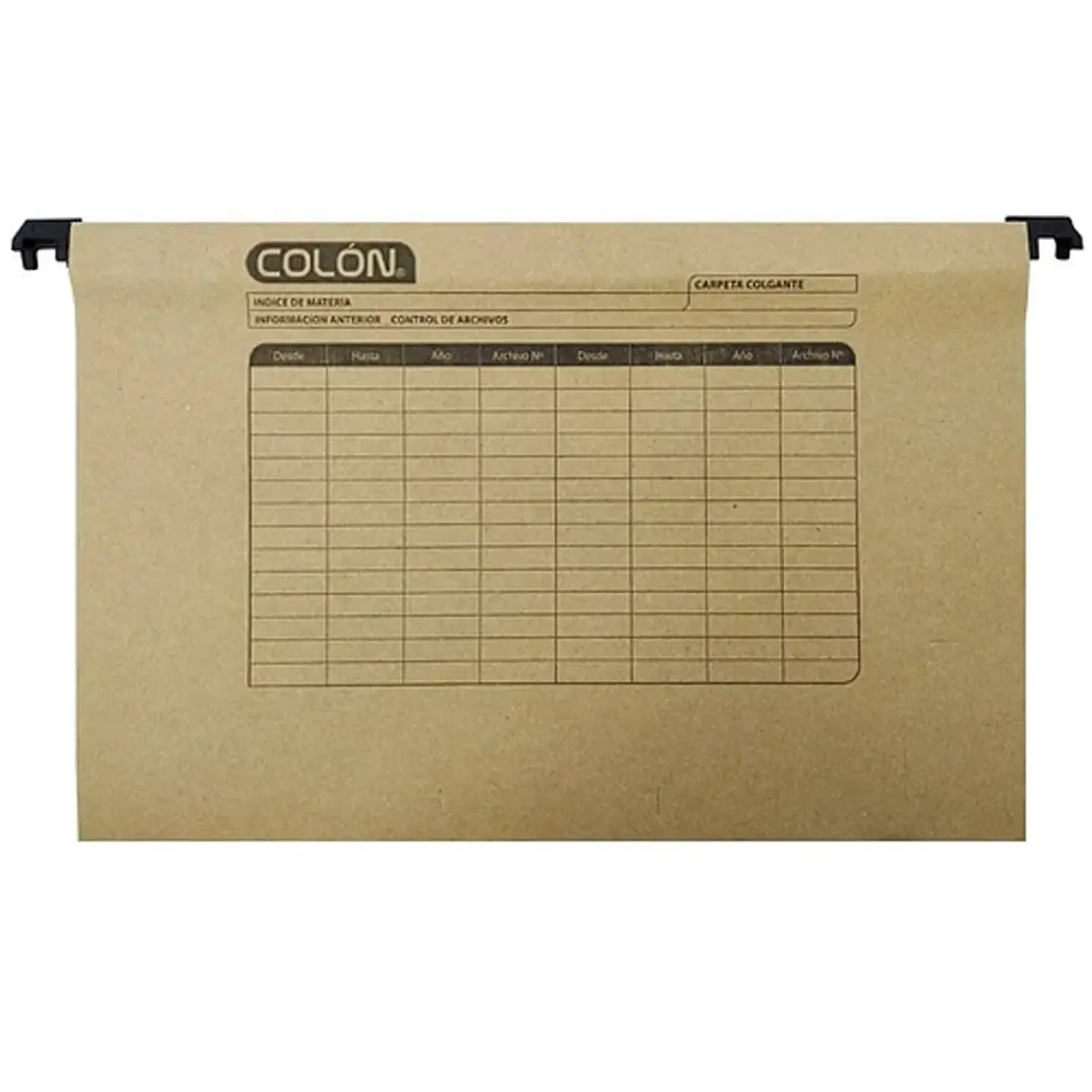 Colón - Pack de 25 Carpetas Colgantes Kraft, Tamaño Oficio - Archivo Vertical 1