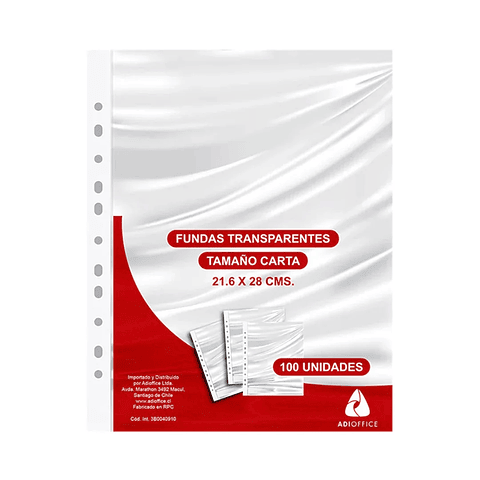 Selloffice - Fundas Transparentes Tamaño Carta, Pack 100 Unidades - Multiperforadas