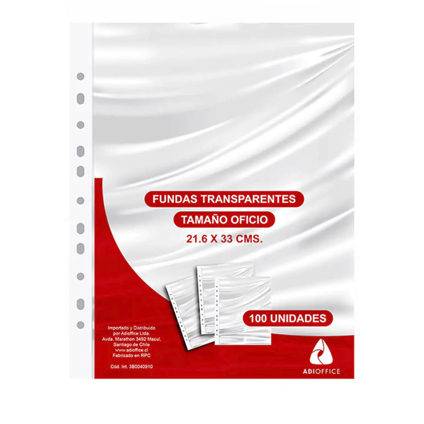 Selloffice - Fundas Transparentes Tamaño Oficio, Pack 100 Unidades - Multiperforadas 1
