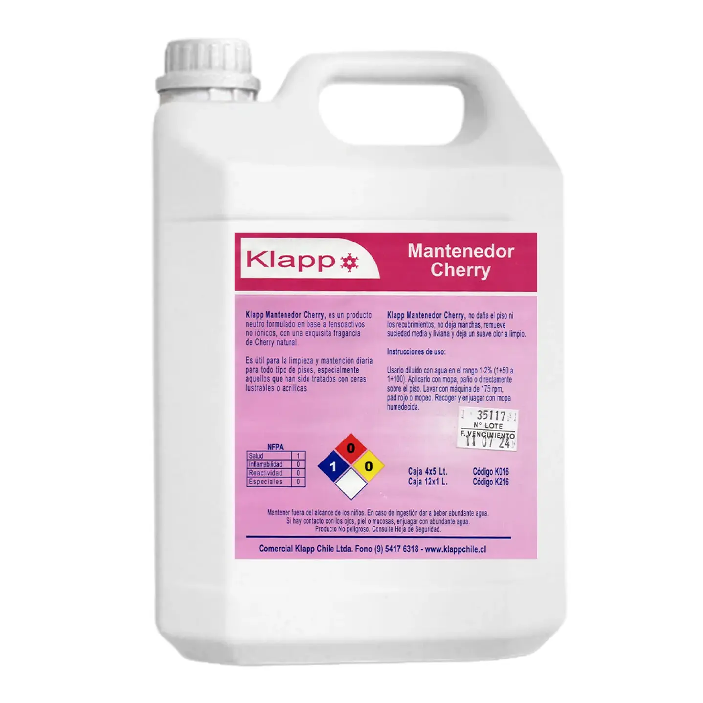 Mantenedor de pisos Cherry Klapp bidón 5 L para uso profesional 1