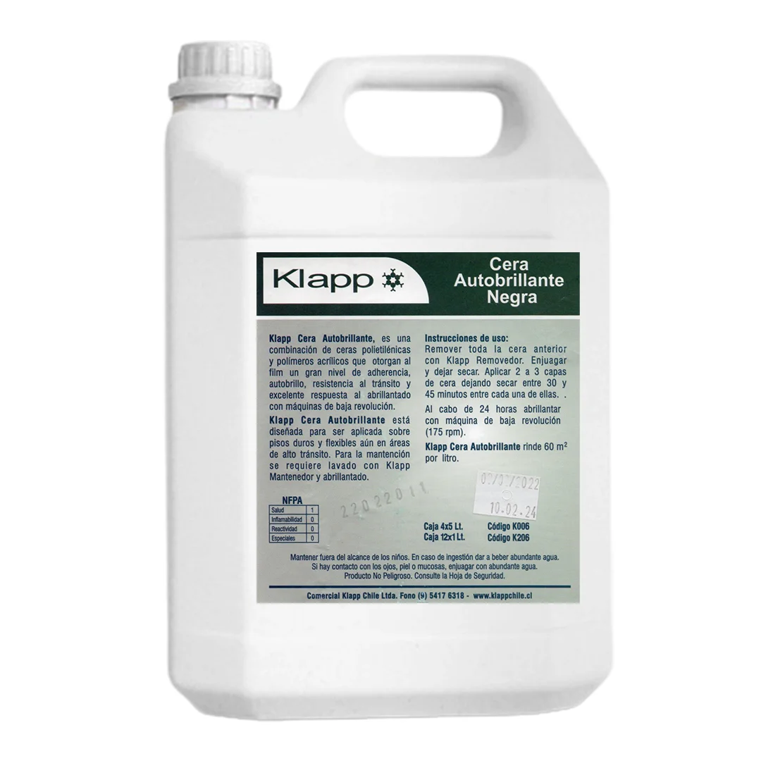 Cera Autobrillante Negra Klapp Bidón 5 L