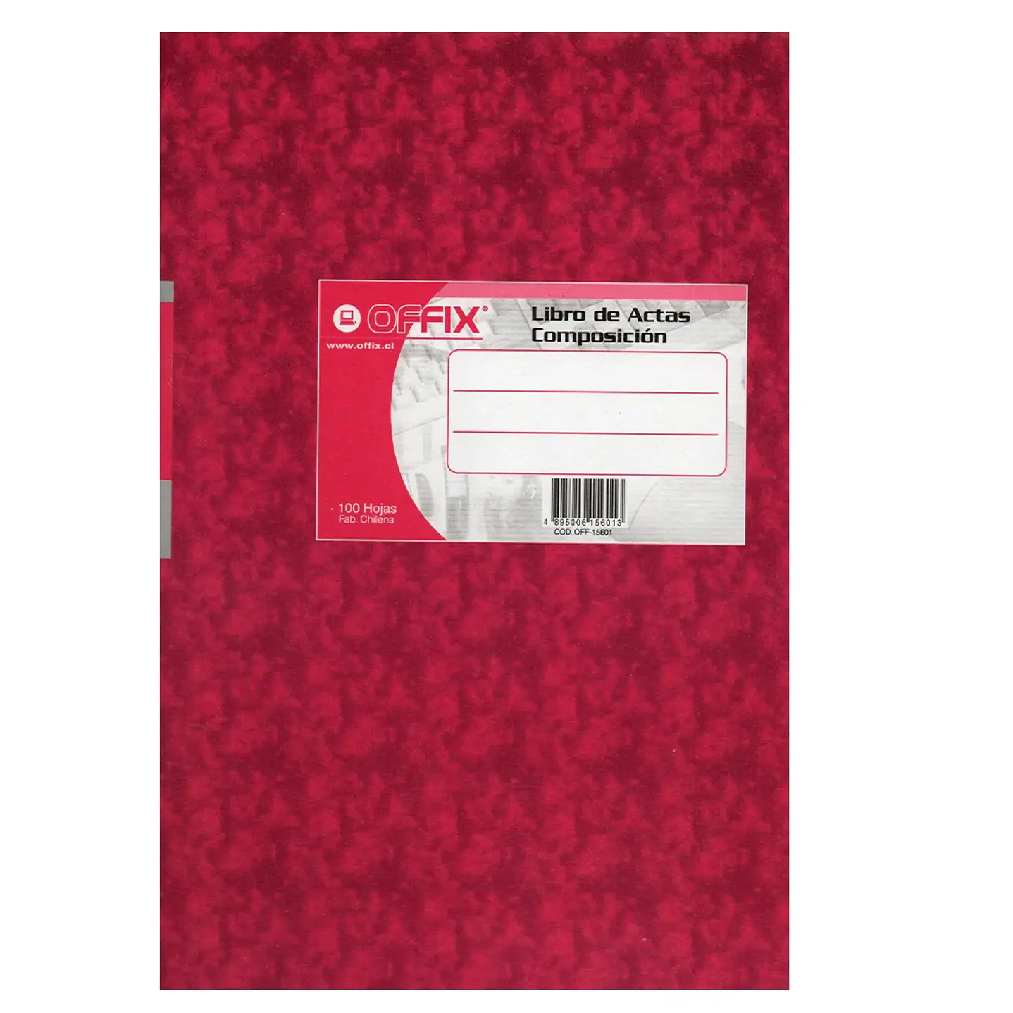 Offix - Libro de Actas de 100 Hojas Foliadas, Tapa Dura - 33 x 22 cm (Formato Oficio) 1