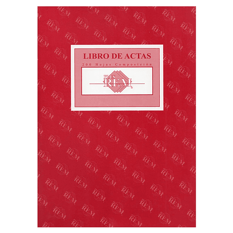 REM - Libro de Actas de 200 Hojas Foliadas, Tapa Dura - 33 x 22 cm