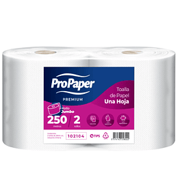 Papel Toalla Jumbo 2x250mts Propaper