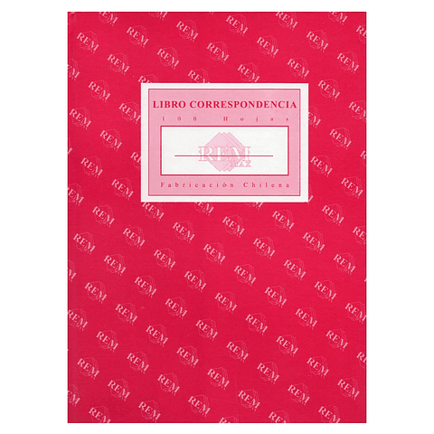 REM - Libro de Correspondencia de 100 Hojas, Tapa Dura - Registro de Documentos 33 x 22 cm