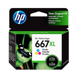 Cartucho de Tinta HP 667 XL Tricolor